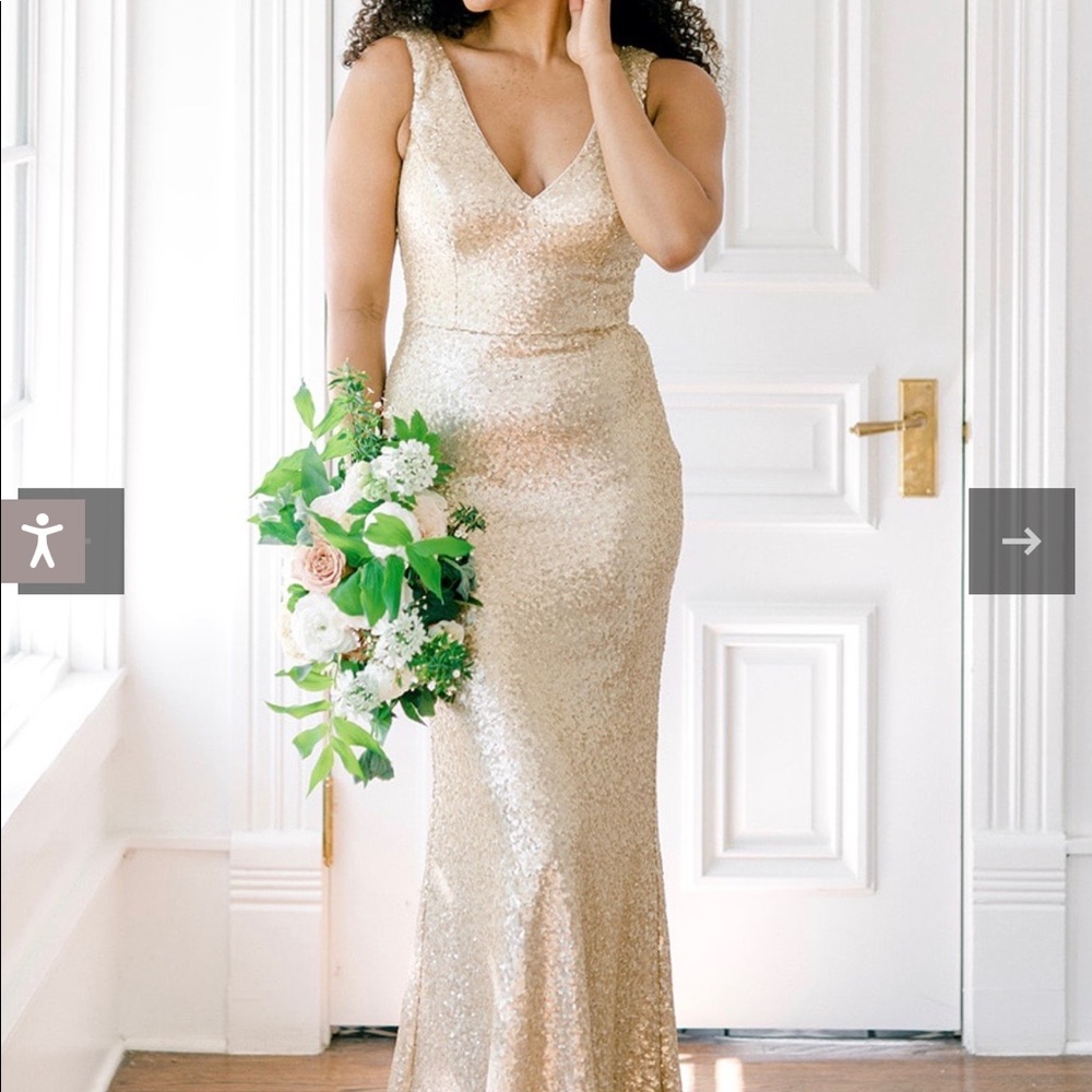 Revelry Dakota Matte Rose Gold Bridesmaid Dress